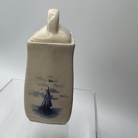 Vintage Blue White Delft Style Windmill Porcelain Spice Jar Pepper Germany - Picture 3 of 10